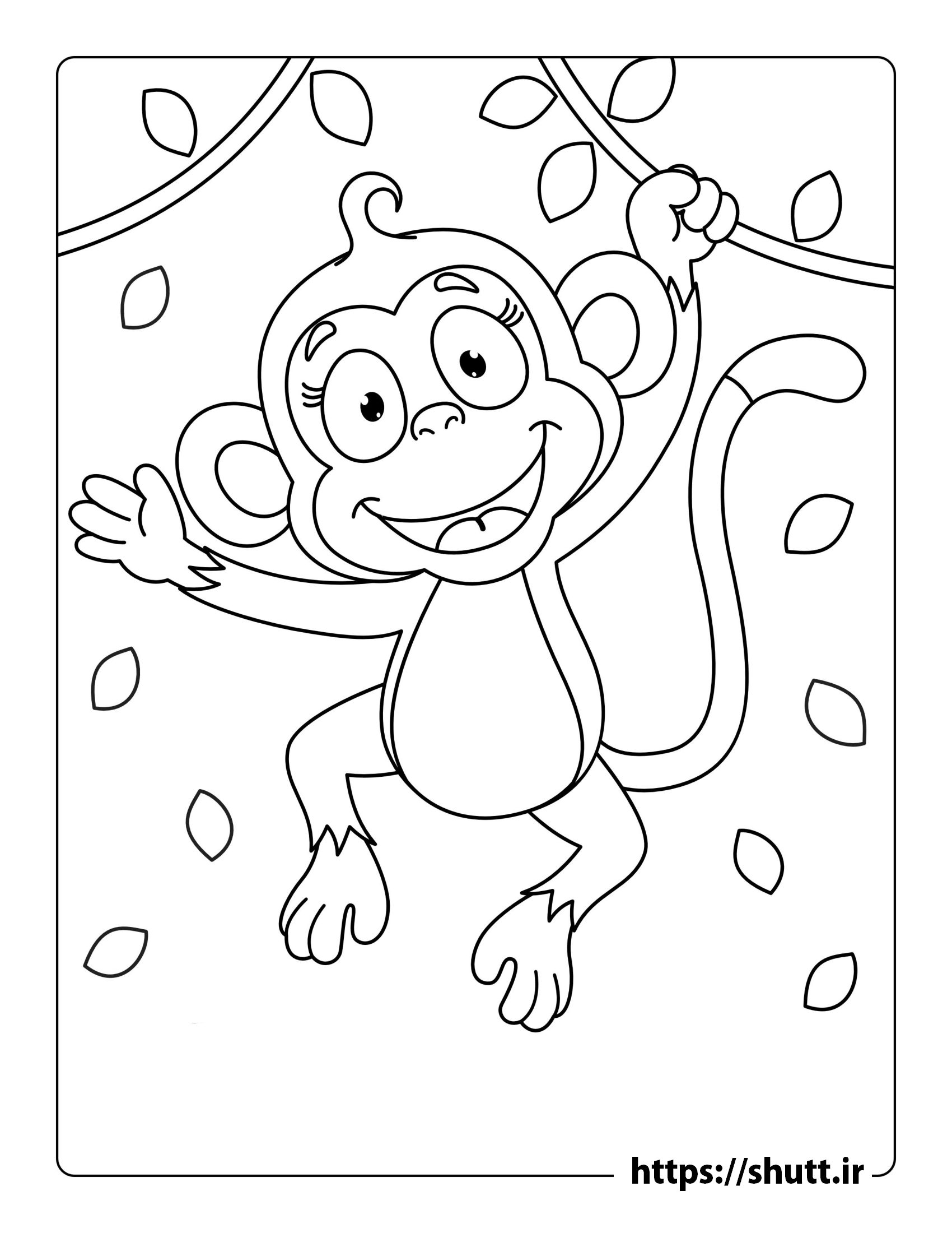 رنگ آمیزی نقاشی میمون