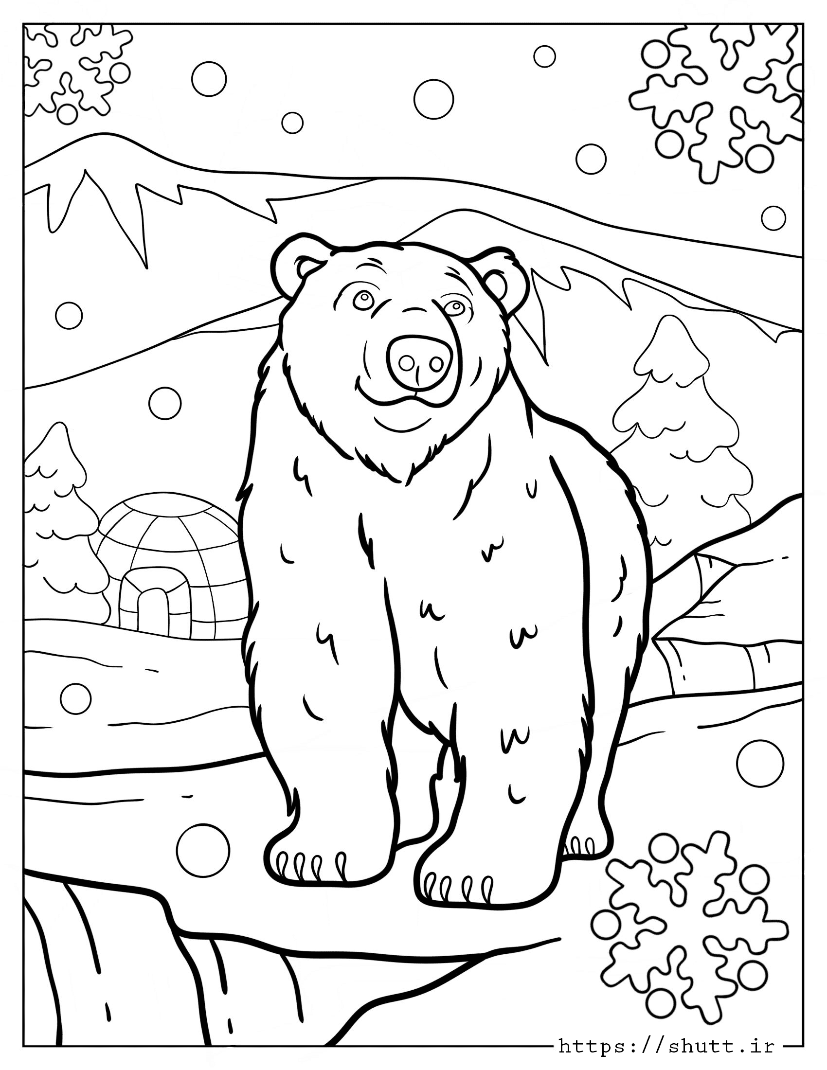 رنگ آمیزی نقاشی خرس
