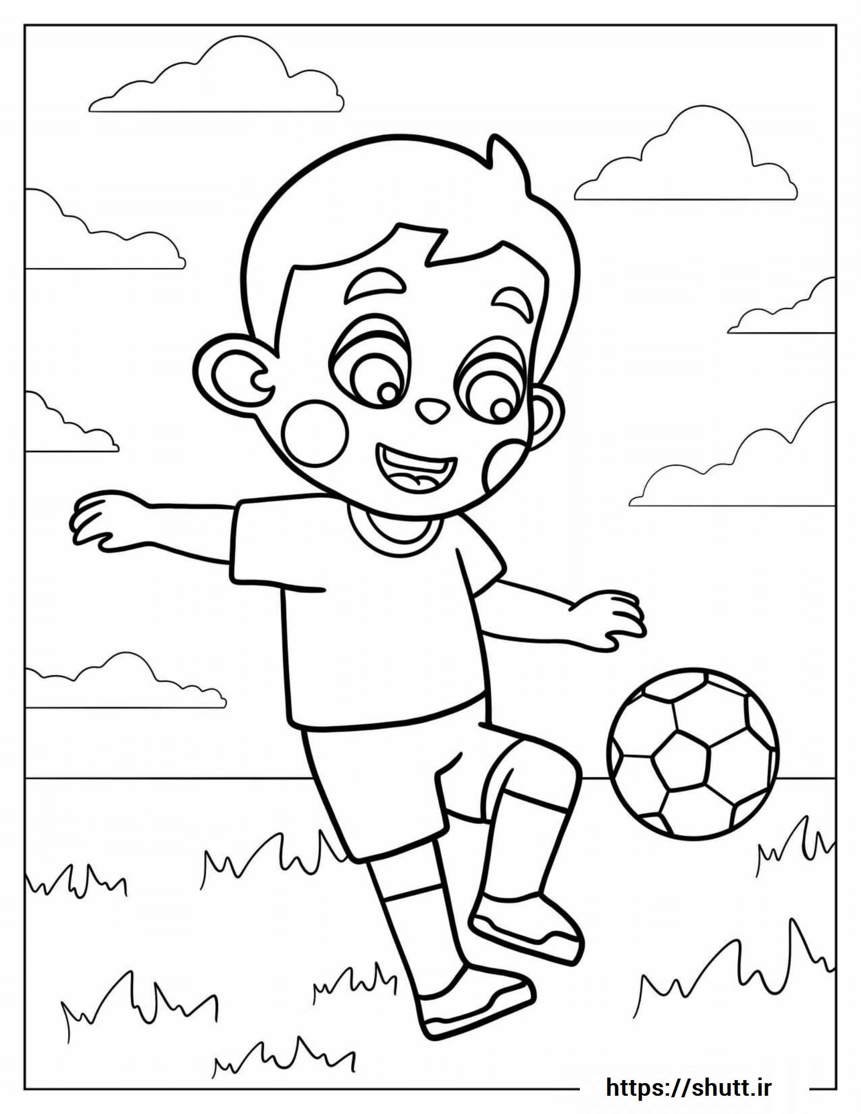 رنگ آمیزی نقاشی پسر فوتبالیست